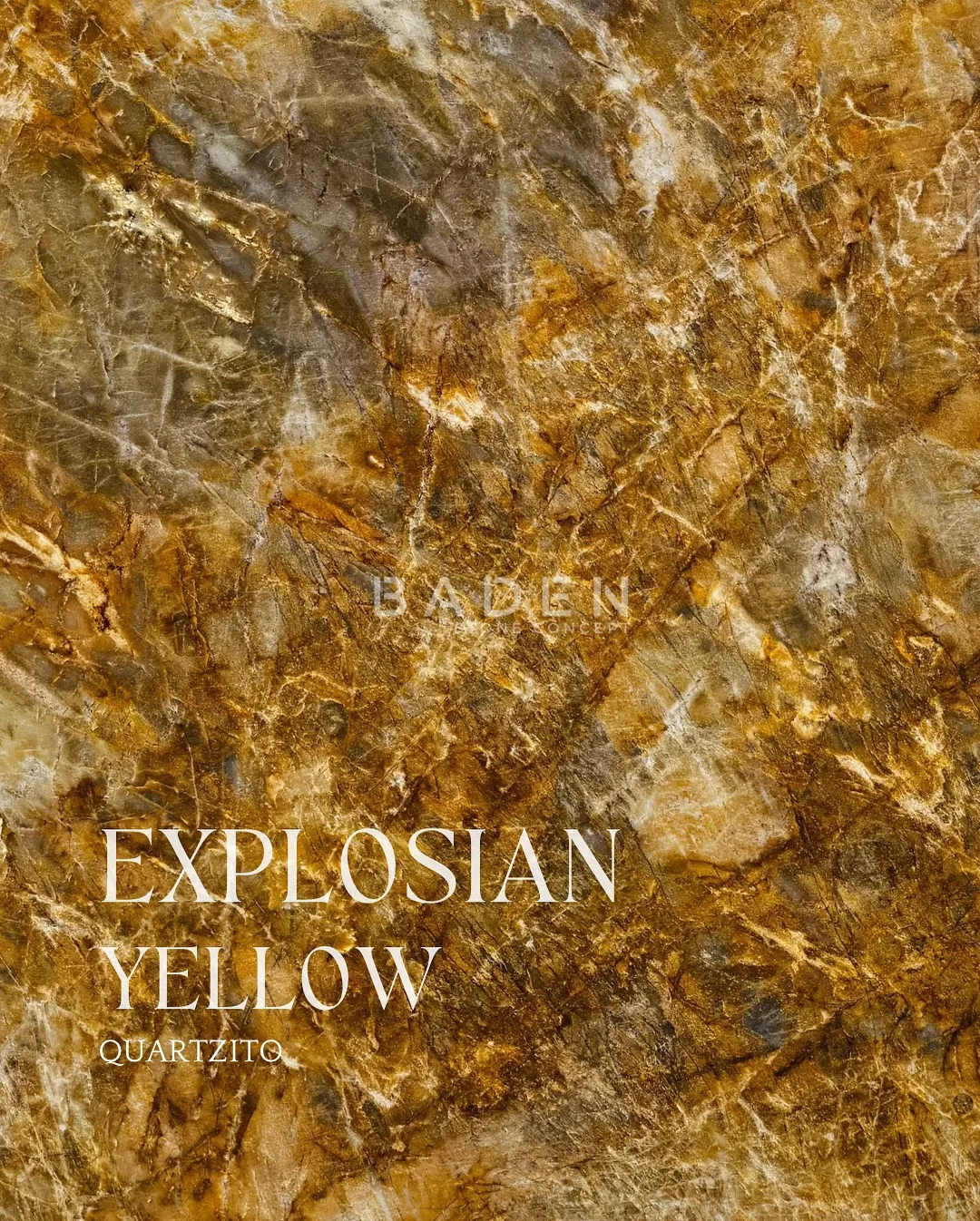 Chapa de Quartzito Explosian Yellow em tons de ouro e âmbar